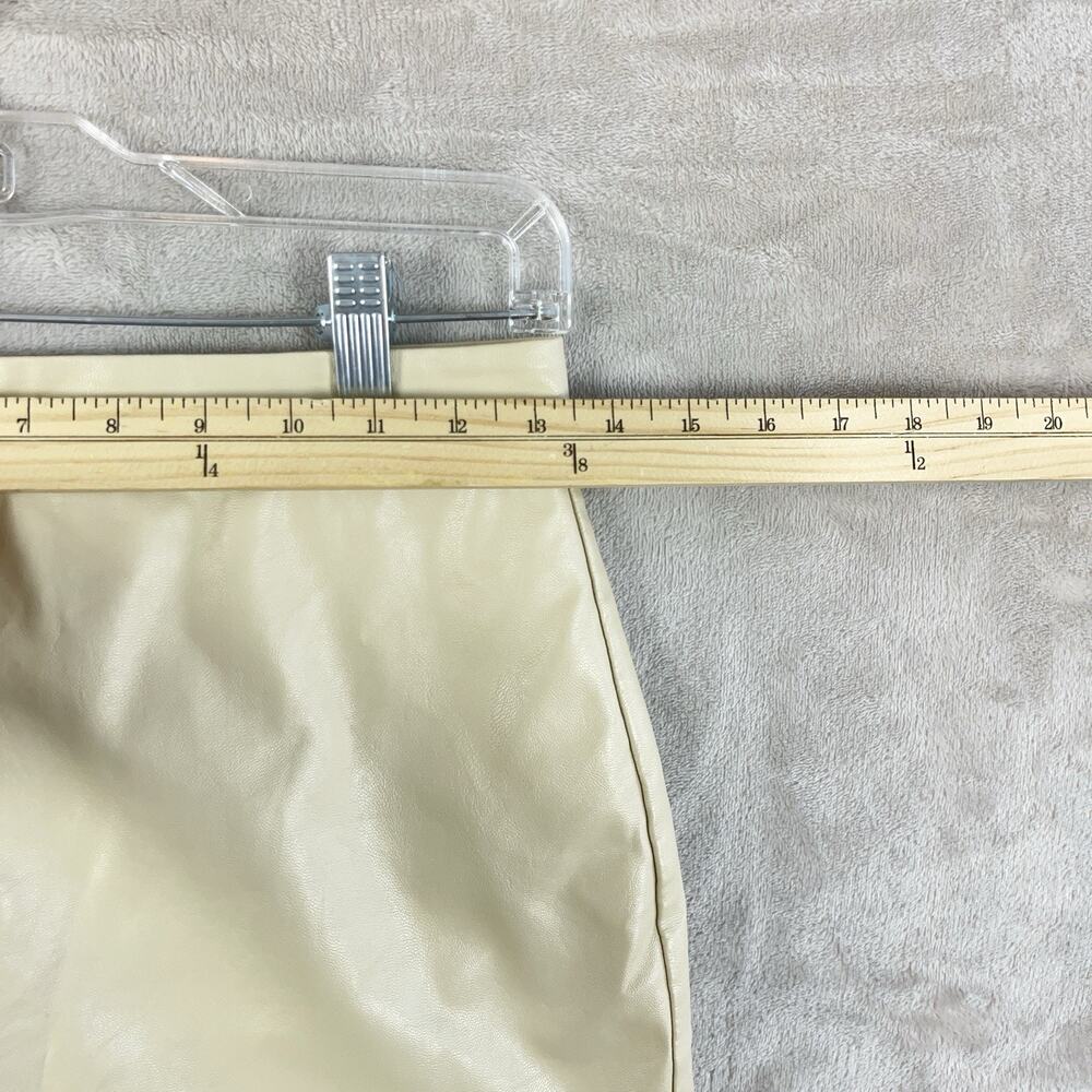 Majorelle Poseidon Skirt Ivory Vegan Leather Ruffle Small Revolve Sculptural - Picture 8 of 9